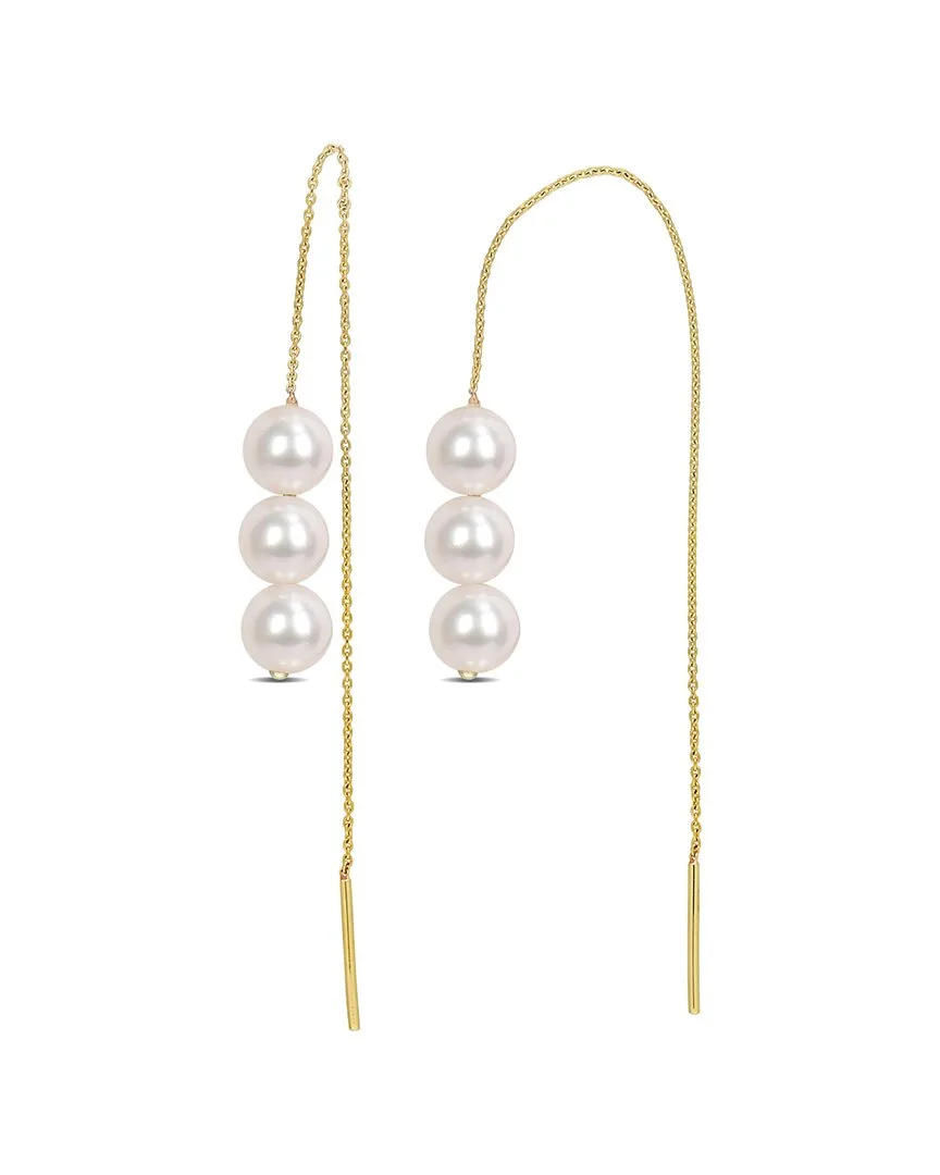 10K 6-6.5Mm Pearl Threader Earrings by Rina Limor