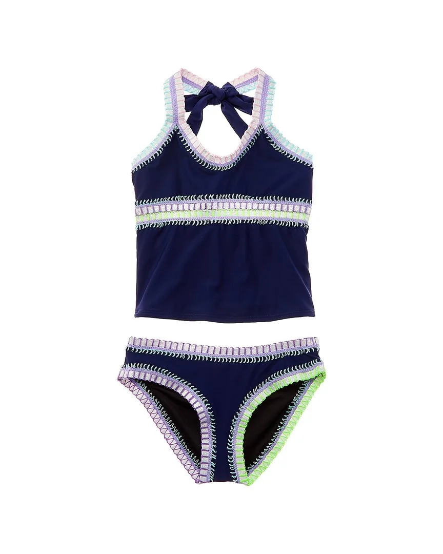Rainbow Embroidered Tankini Set by Pilyq