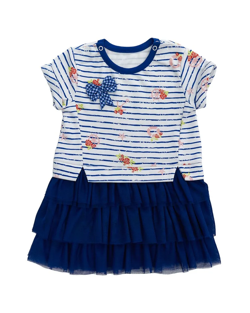 Striped Flowers Dress by Andywawa