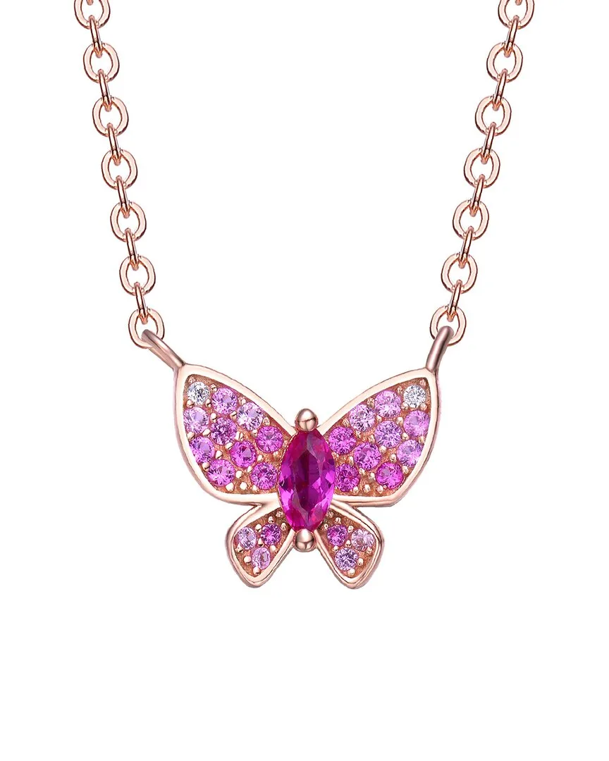 18K Rose Gold Vermeil CZ Butterfly Necklace by Genevive