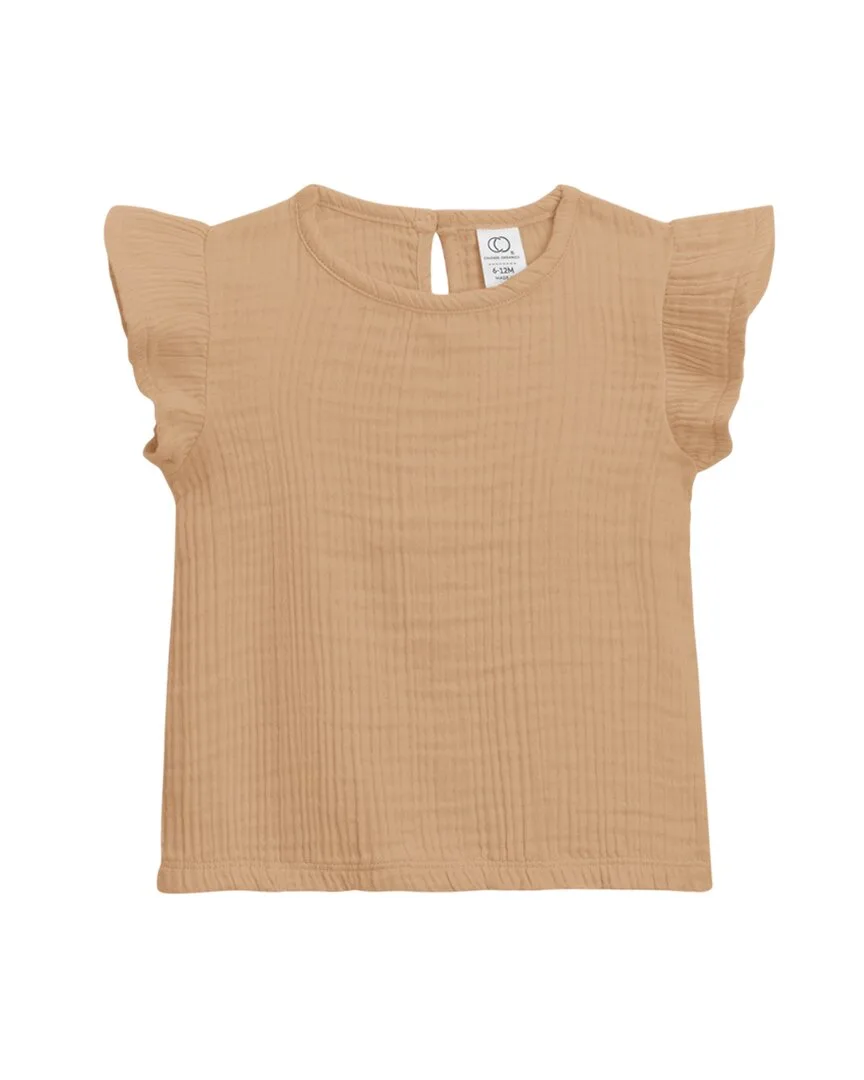 Greta Flutter Sleeve Muslin Shirt by Colored Organics