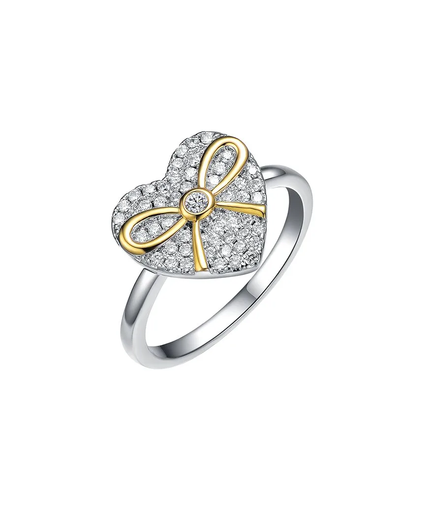 Two-Tone Over Silver Cz Ring by Genevive