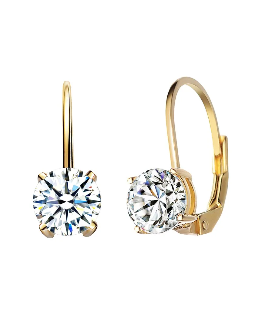 14K Over Silver Cz Earrings by Genevive