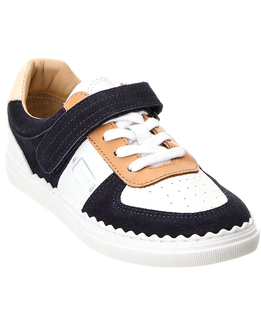 Suede & Leather Sneaker by Chloé