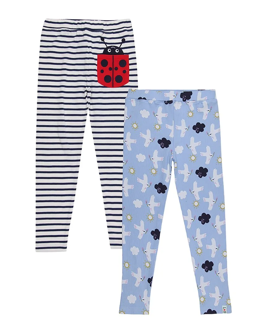 2Pk Betty Bird/Applique Stripe Legging by Lilly and Sid