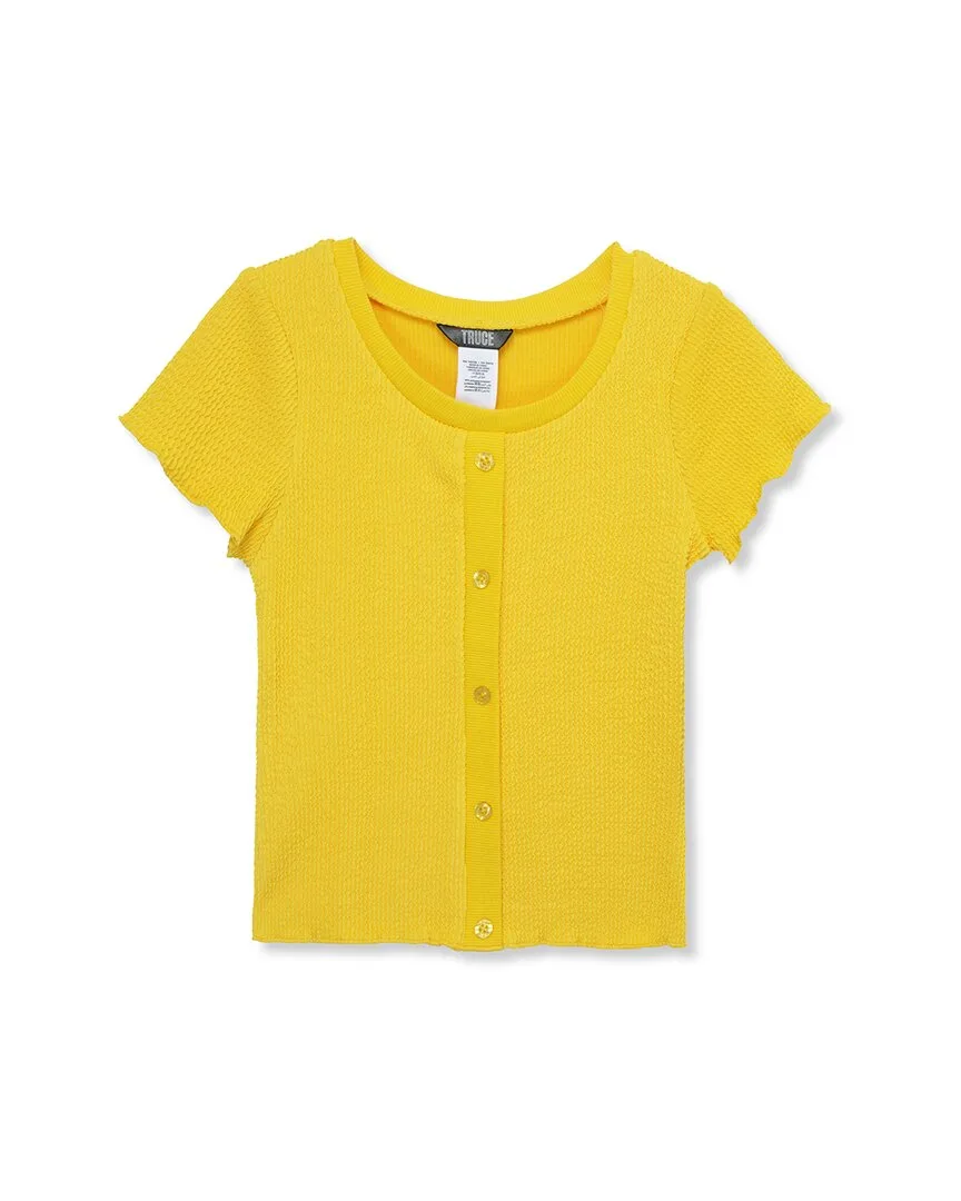 Textured Button Front Top by Truce