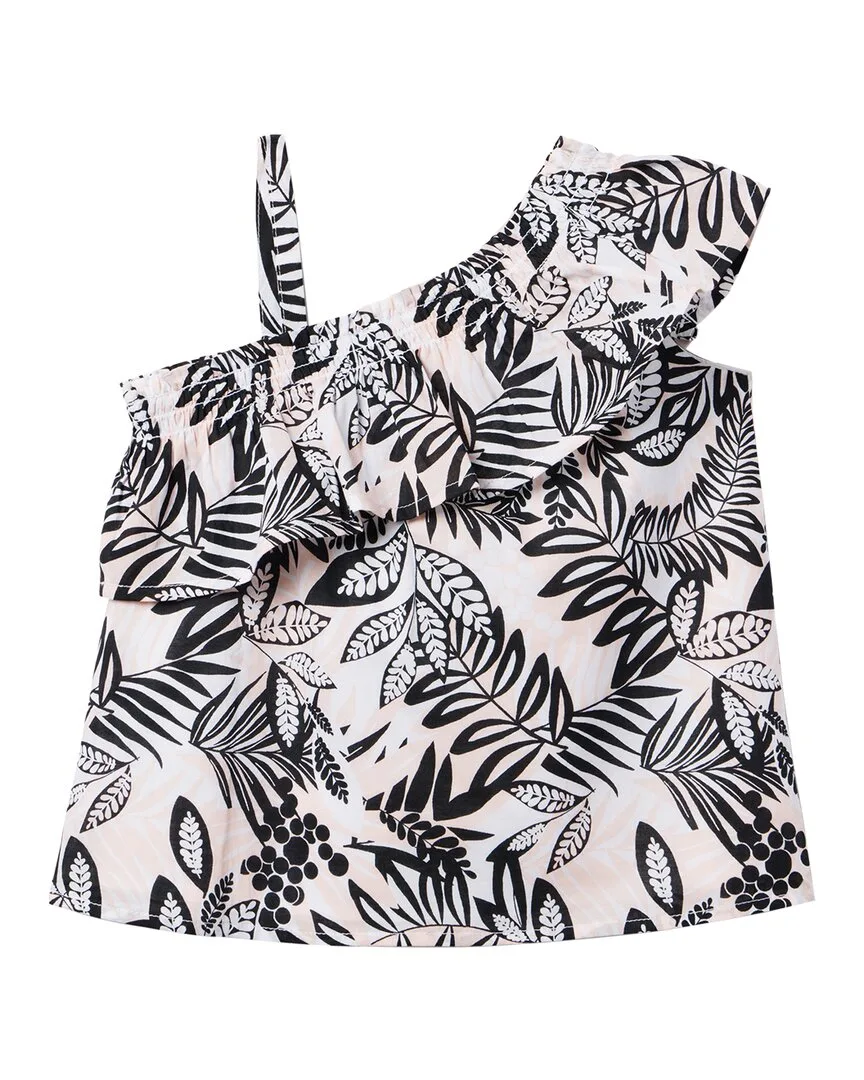 Tropical Leaves Ruffle Shoulder Top by Janie and Jack