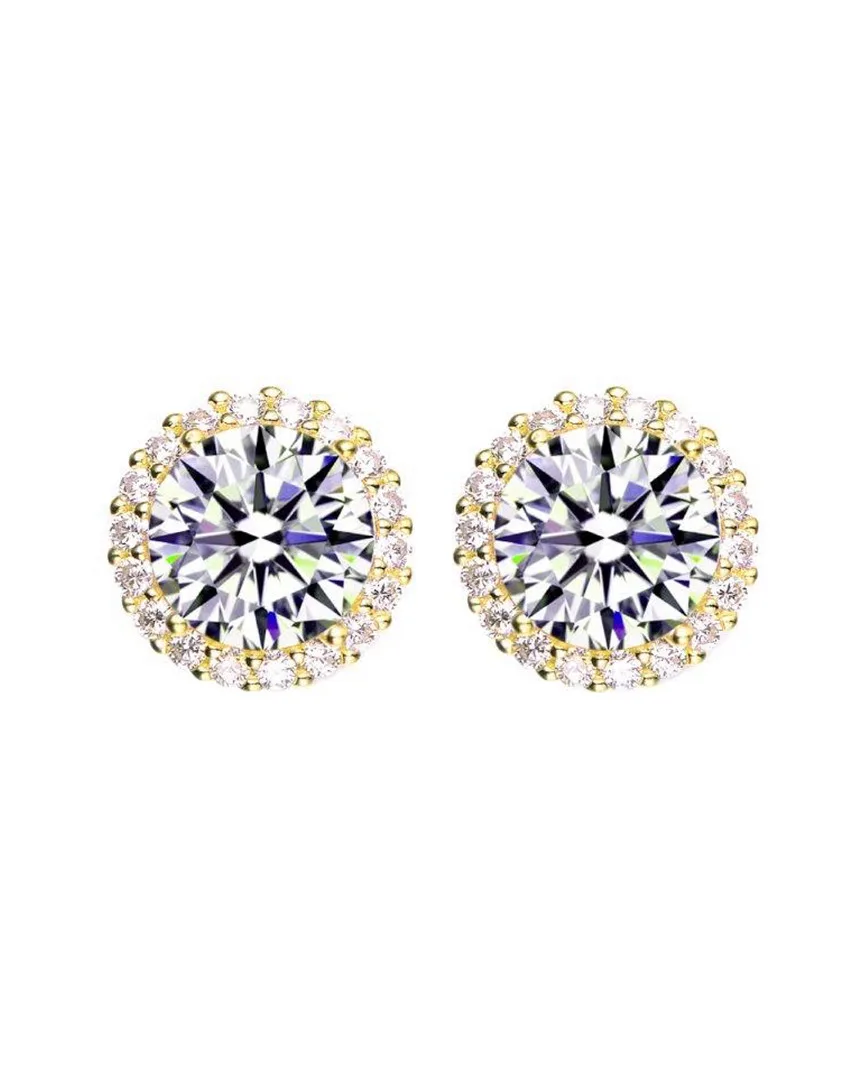 14K Over Silver Cz Studs by Genevive