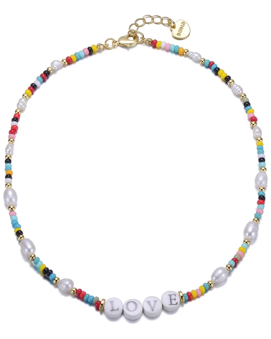 14K Plated Cz Beaded Necklace by Gigigirl