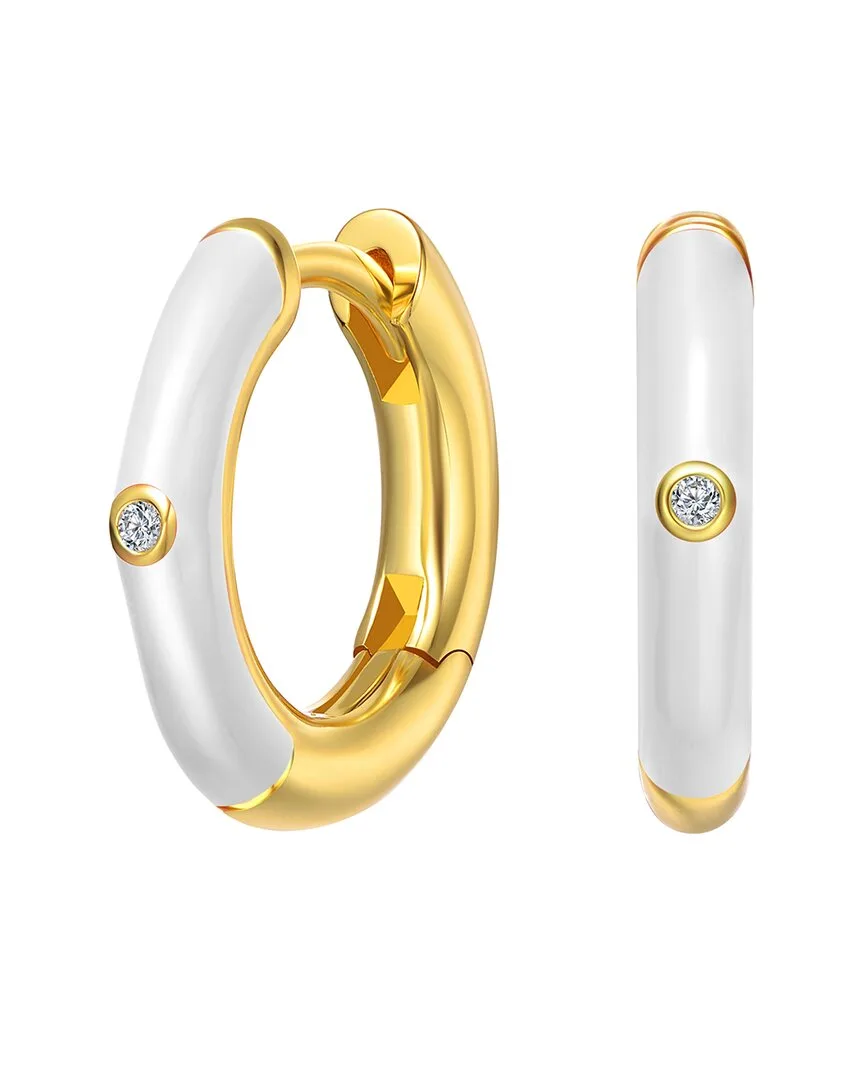 14K Plated Cz Hoops by Gigigirl