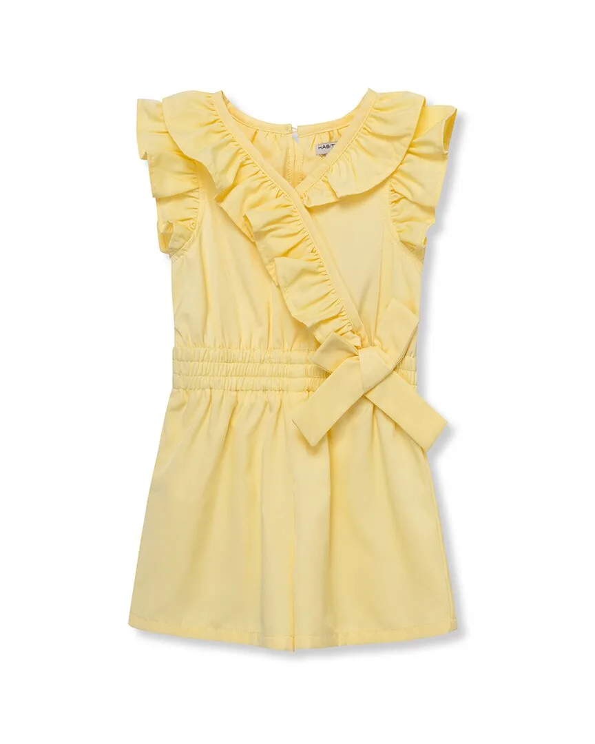 Twill Mock Wrap Romper by Habitual