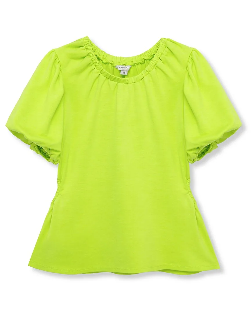 Puff Sleeve Cutout Top by Habitual