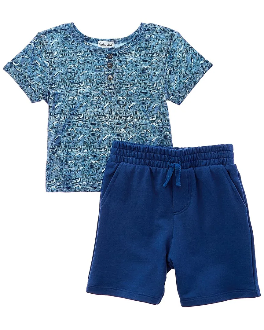 2Pc Retro Wave Shirt & Short Set by Splendid