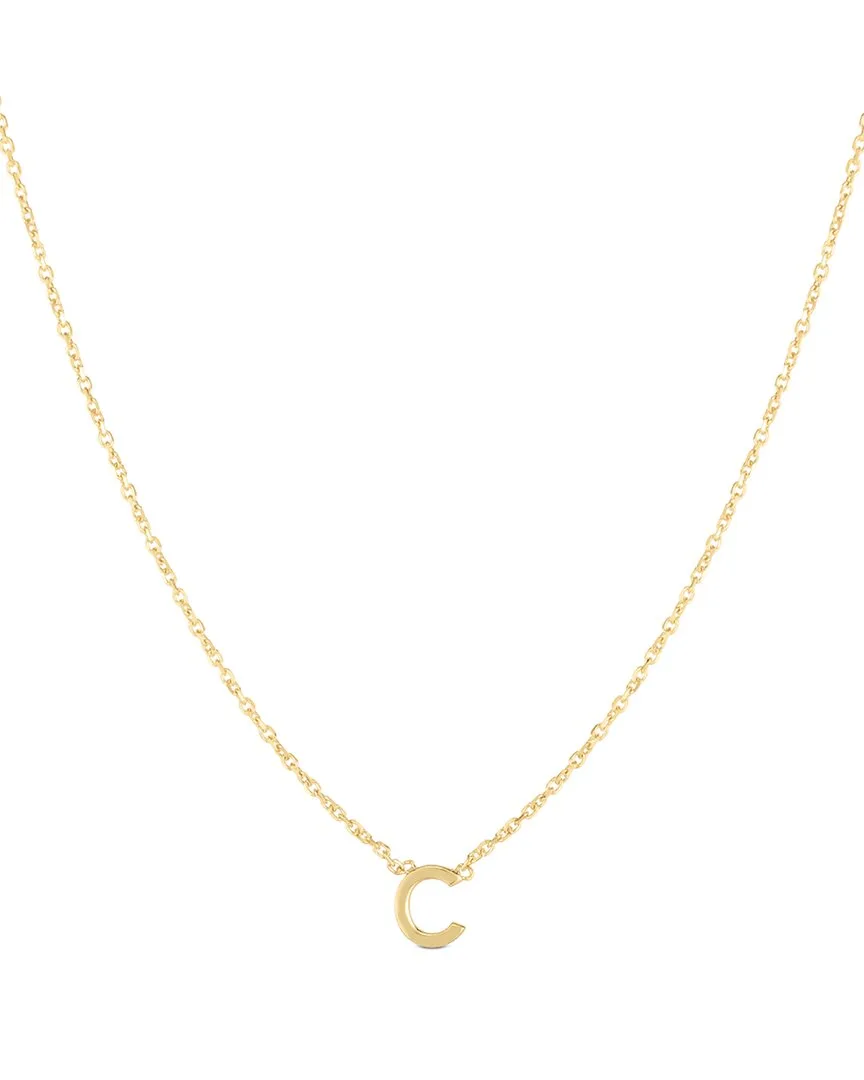 14K Italian Gold Initial Necklace (A-Z) by Italian Gold