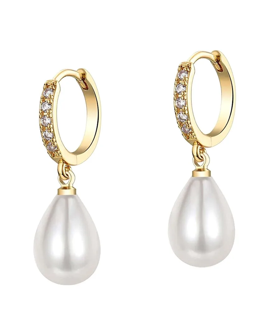 18K 10-12Mm Pearl Cz Essential Earrings