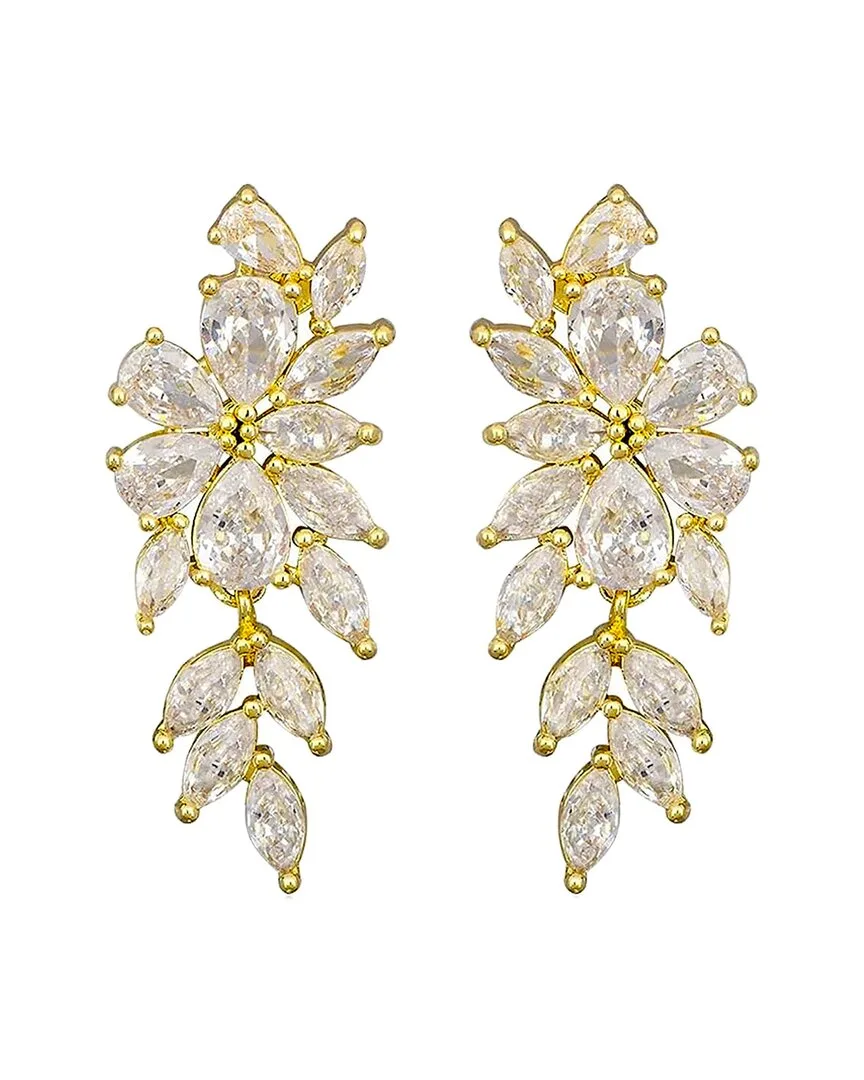 18K Plated Cz Drop Earrings