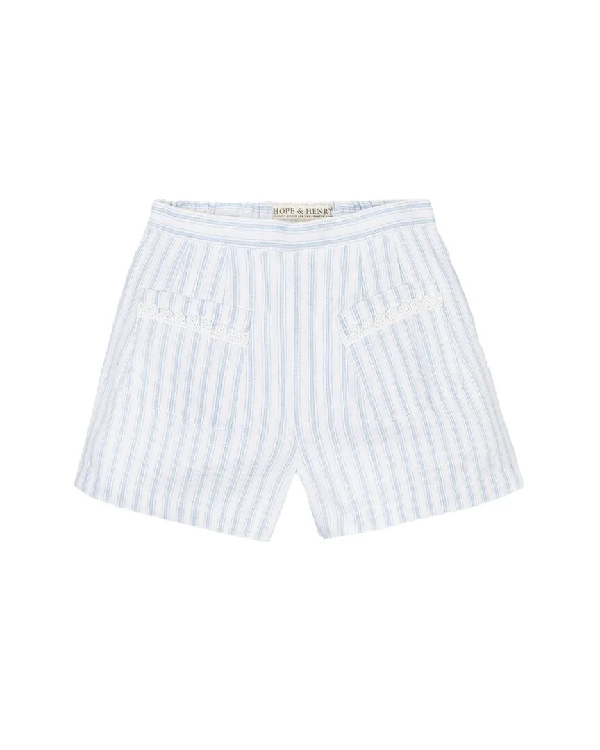 Patch Pocket Pleated Linen-Blend Short by Hope & Henry
