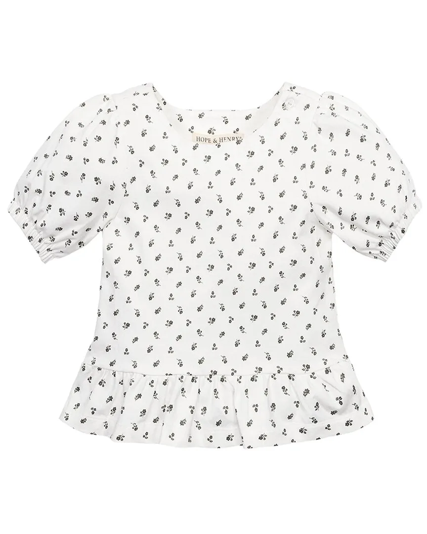 Bubble Sleeve Peplum Knit Top by Hope & Henry
