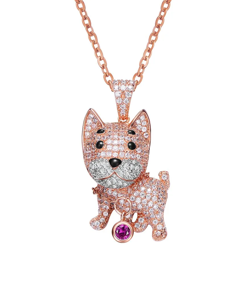 18K Rose Gold Vermeil Cz Animal Pendant Necklace by Genevive