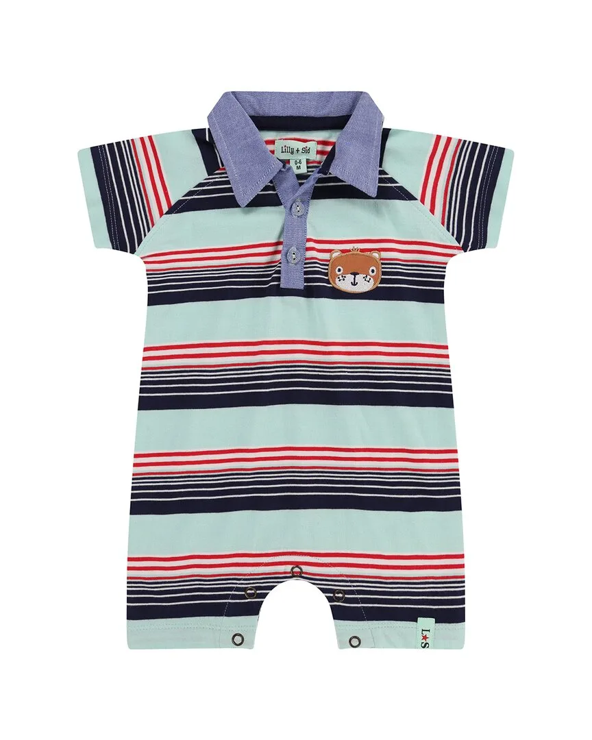 Varied Stripe Polo Romper by Lilly and Sid