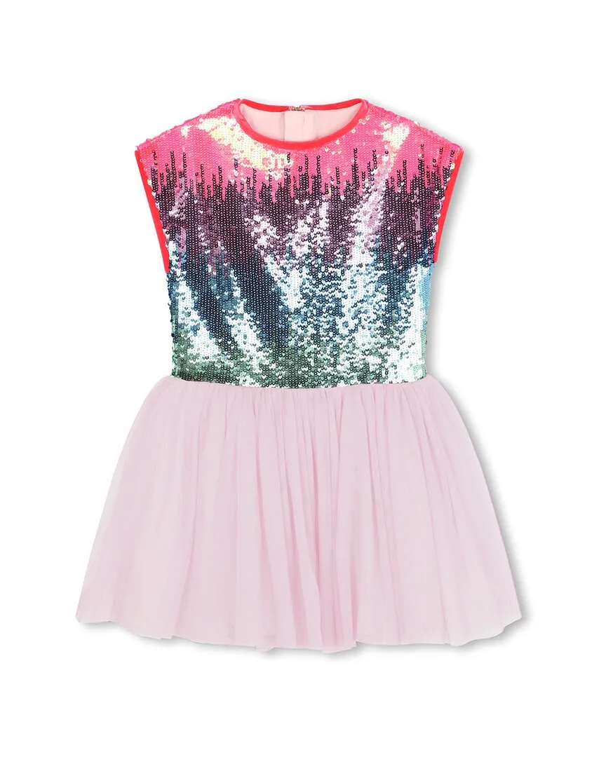 Sleeveless Sequin Jersey Dress by Billieblush