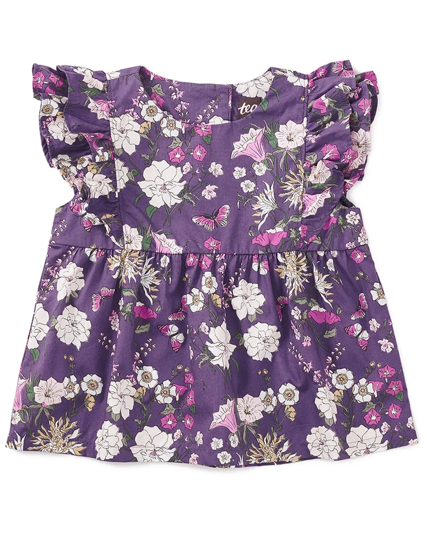 Short Sleeve Woven Ruffle Top by Tea Collection