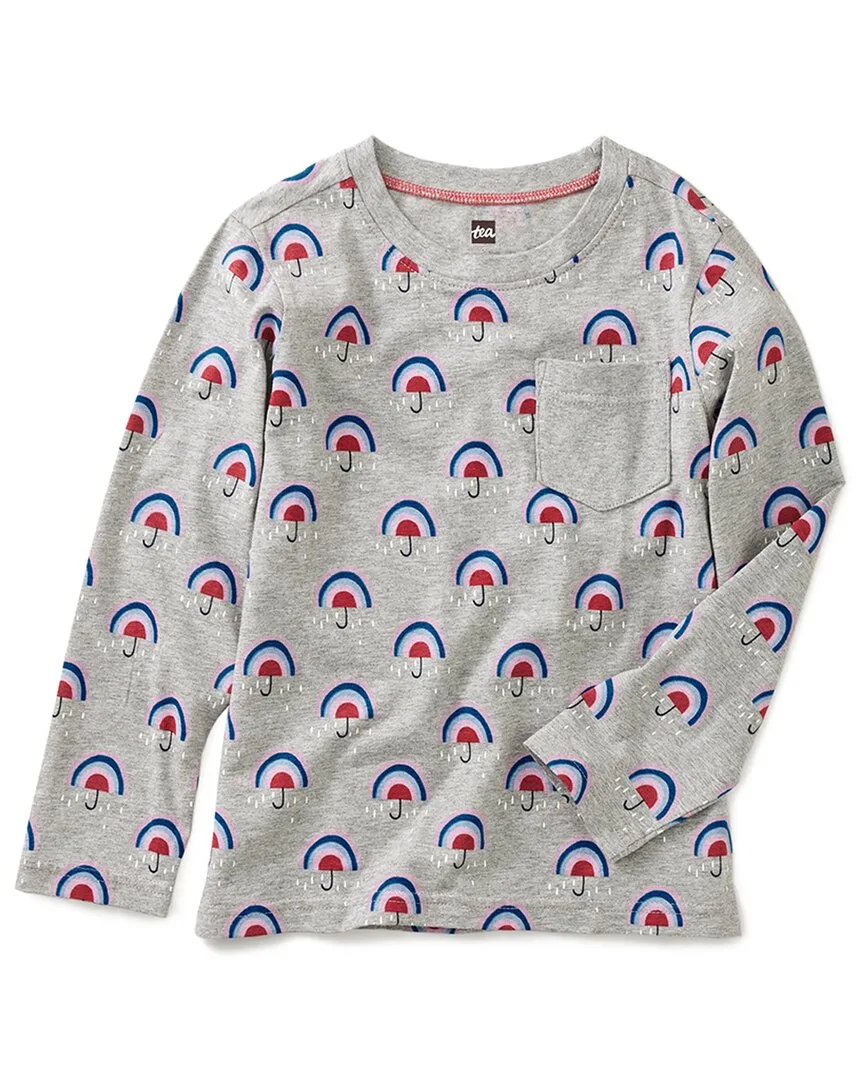 Printed Long-Sleeve Pocket T-Shirt by Tea Collection
