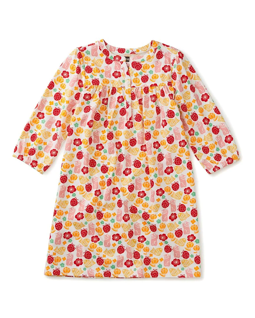 Puff Sleeve Henley Dress by Tea Collection