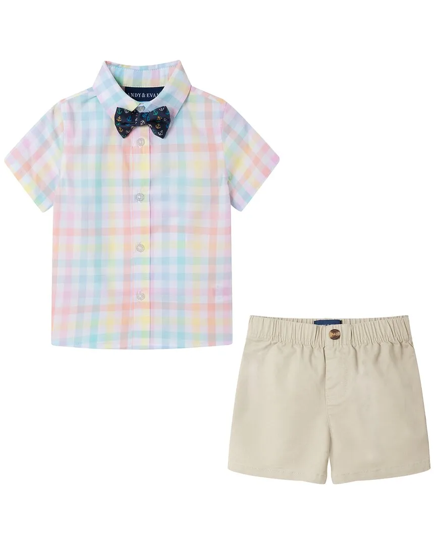 4Pc Plaid Suspender Set by Andy & Evan