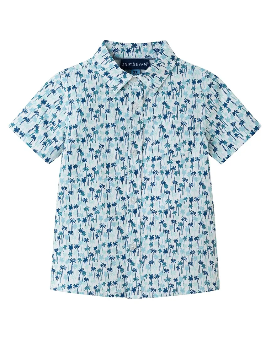 Mini Palms Button-Down Shirt by Andy & Evan