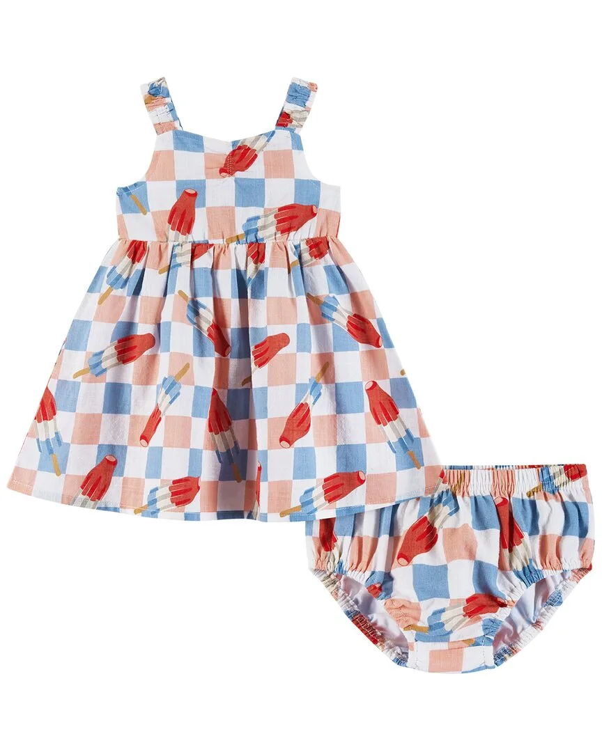 Bomb Pop Printed Dress & Bloomer Set by Andy & Evan