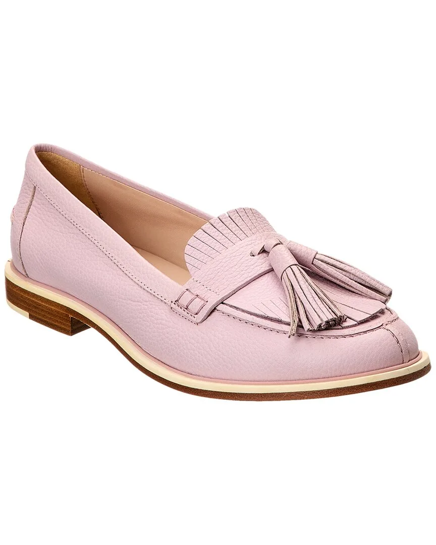 Logo Fringed Leather Loafer by Tod's