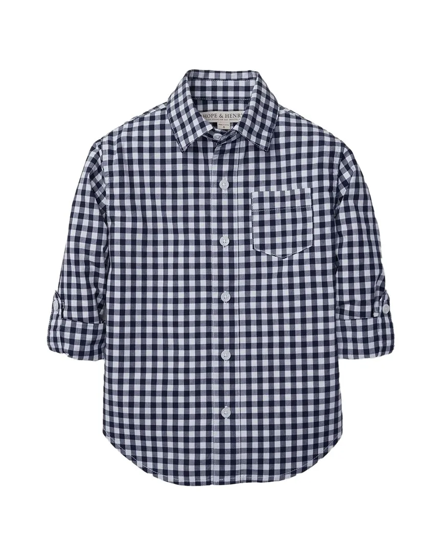 Poplin Long Sleeve Rolled Shirt by Hope & Henry