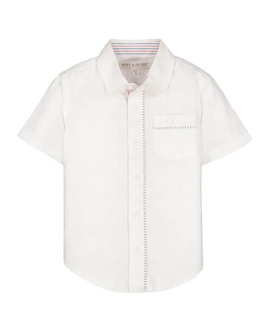 Linen Short Sleeve Shirt by Hope & Henry