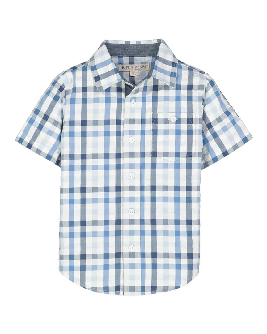Seersucker Short Sleeve Shirt by Hope & Henry