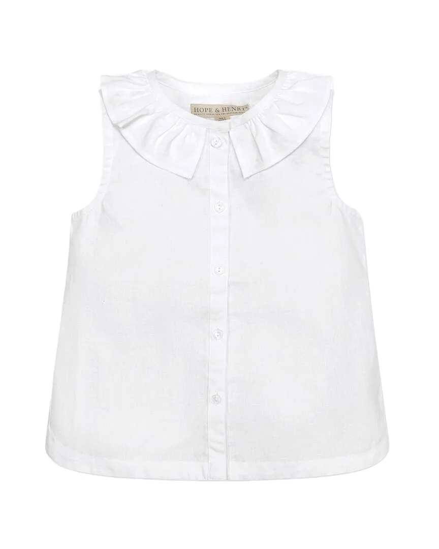 Ruffle Collar Button Front Blouse by Hope & Henry