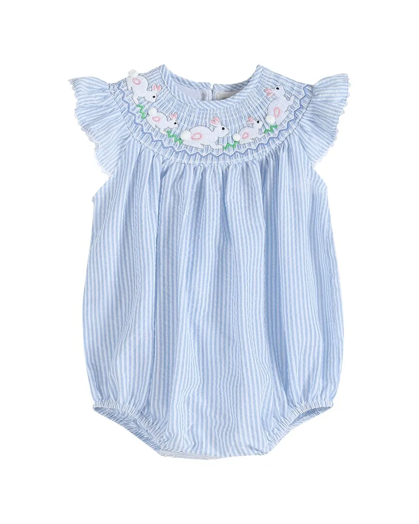 Seersucker Bunny Smocked Flutter Romper by Lil Cactus