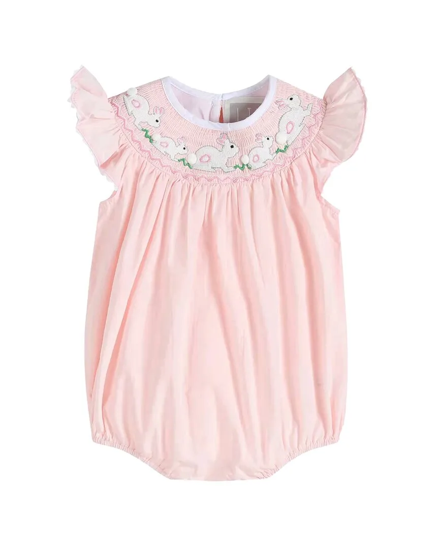 Running Bunnies Smocked Flutter Romper by Lil Cactus