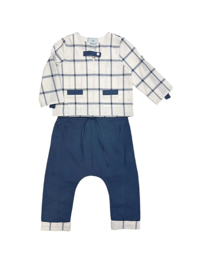 Checkered Linen Top & Pants Set by Petite Maison Kids