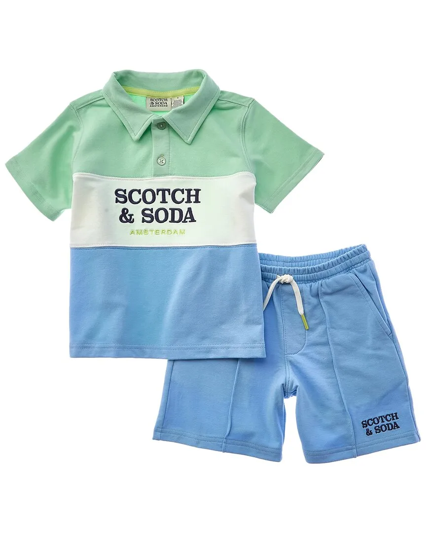 2Pc Baby French Terry Polo Shirt & Short Set by Scotch & Soda