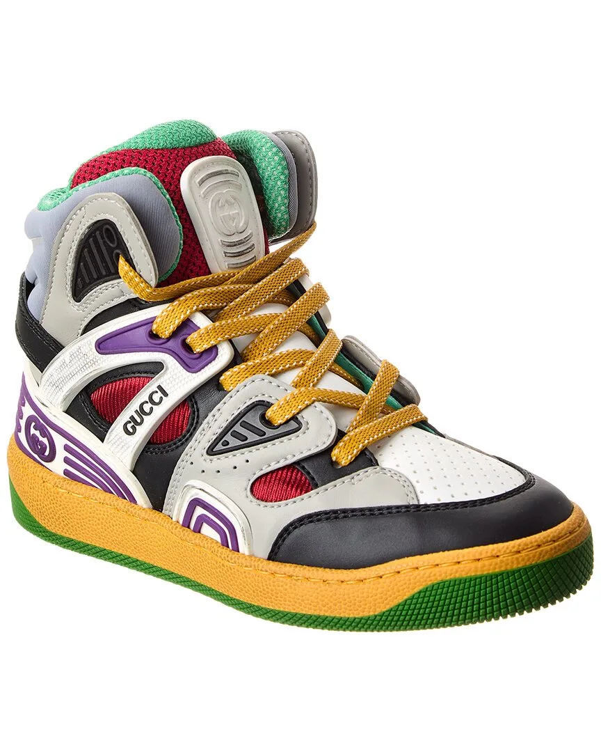 Basket Leather & Mesh Sneaker by Gucci