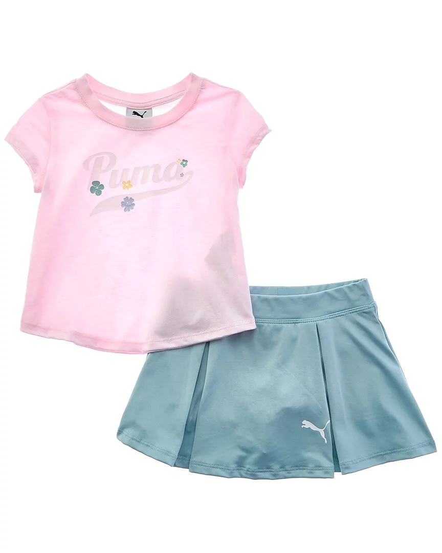 2Pc Jersey T-Shirt & Skort Set by PUMA