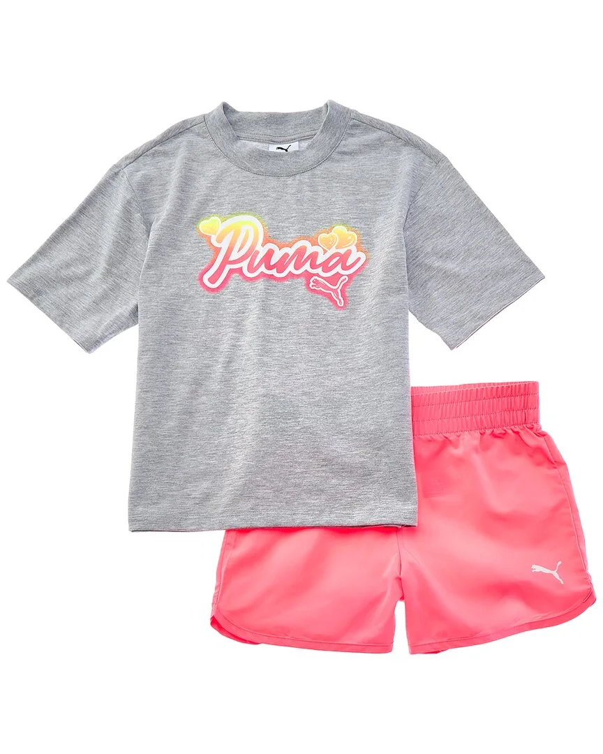 2Pc Jersey T-Shirt & Woven Short Set by PUMA