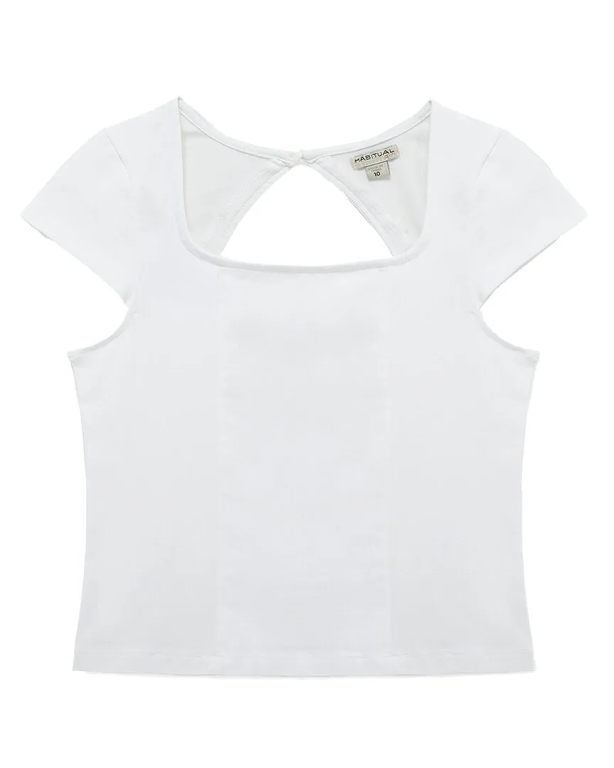 Square Neck Mod Cap T-Shirt by Habitual