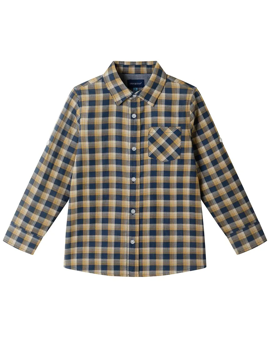 Plaid Two-Faced Button-Down Shirt by Andy & Evan