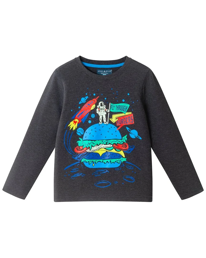 Burger/Space Graphic T-Shirt by Andy & Evan