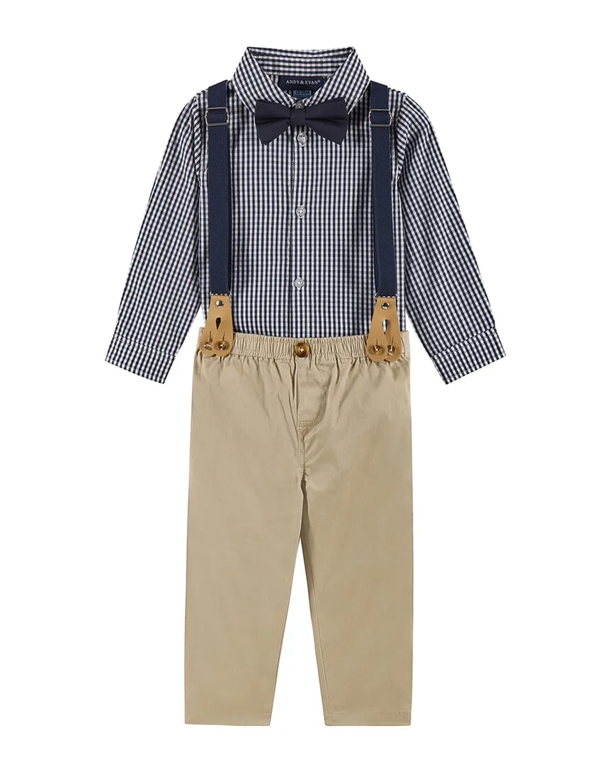 Gingham Button-Down & Suspenders Set by Andy & Evan