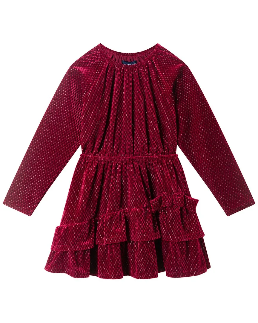 Checkered Velvet Asymmetrical Tiered Dress by Andy & Evan