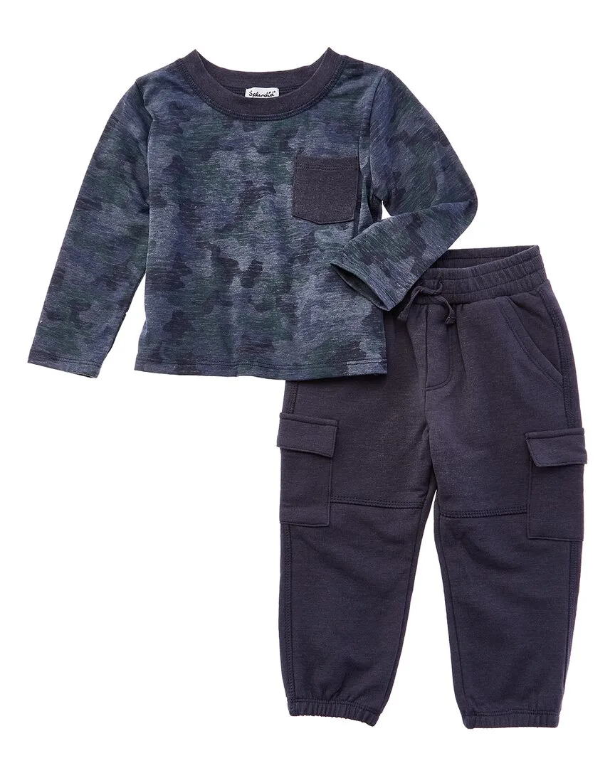 2Pc Scenic Route Camo T-Shirt & Pant Set by Splendid