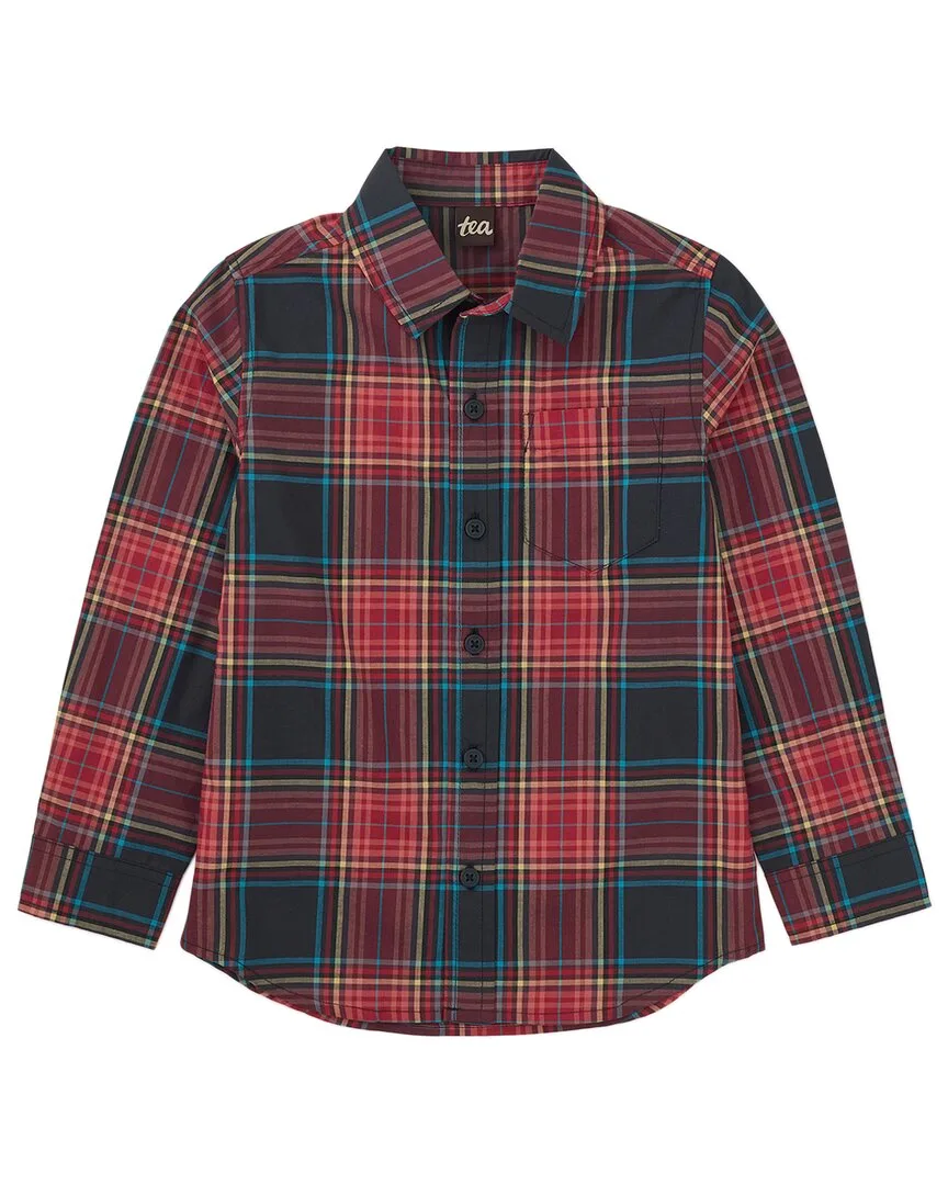 Plaid Button-Up Shirt by Tea Collection